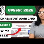UPSSSC Junior Assistant Admit Card 2026 released for mains exam