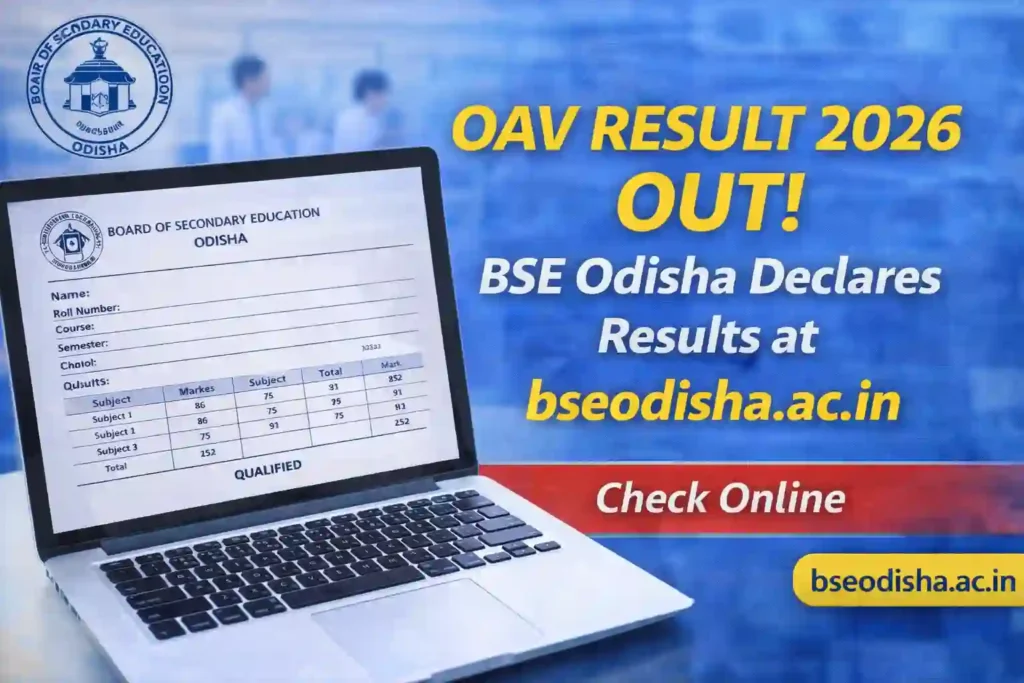 OAV Result 2026 released by BSE Odisha, students checking results online at bseodisha.ac.in
