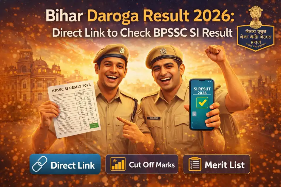 Bihar Daroga Result 2026 BPSSC SI result announcement with police officers and merit list