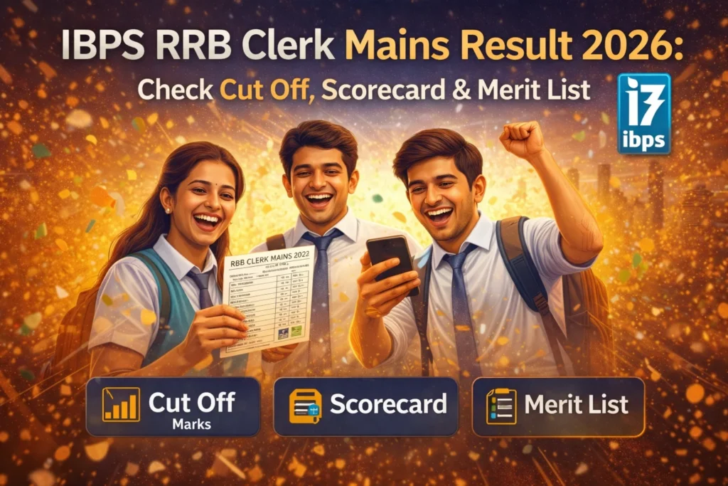 IBPS RRB Clerk Mains Result 2026 with scorecard and cut off marks